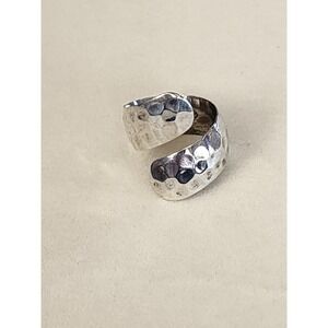 Vgt 925 Sterling Silver Hammered‎ Wrapped Ring Size 8 Adjustable 2 Any Size